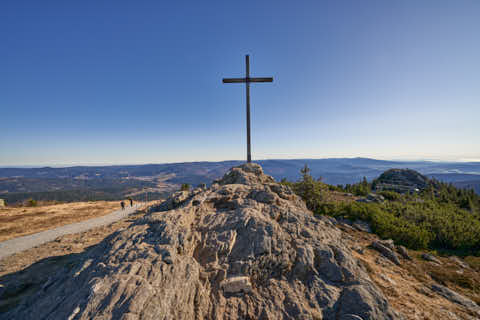 Gemeinde Bodenmais Landkreis Regen Großer Arber Gipfelkreuz (Dirschl Johann) Deutschland REG